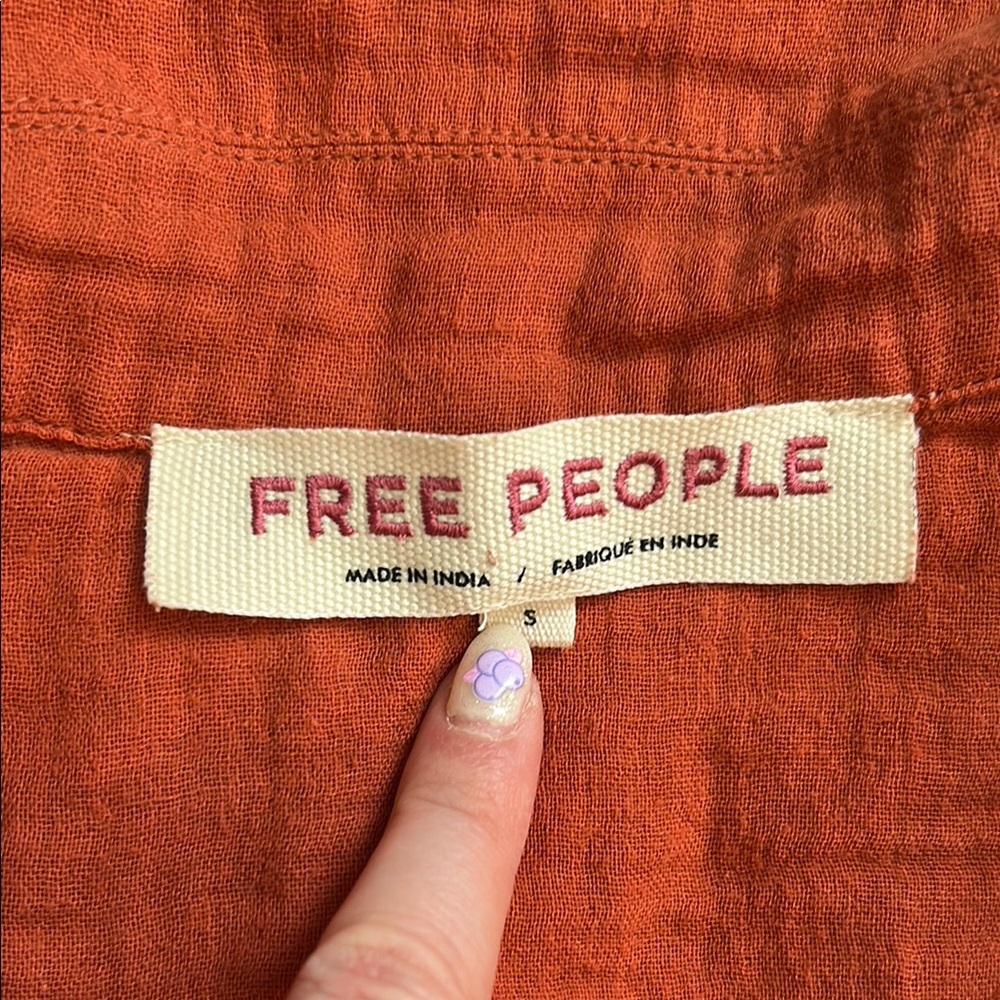 Free People Rust Ruffle Top - Picture 3 of 5